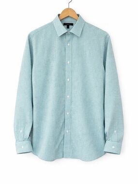Banana Republic Grant Fit Dress Shirt | Size XL | Light Blue/Green Gingham 👔